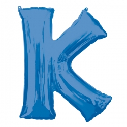 Balon foliowy litera K Niebieski 83 cm